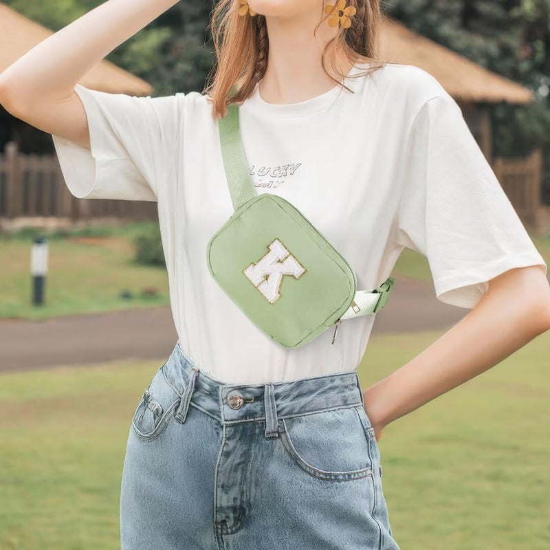YOOLIFE Gifts for Girls Teen Girls Birthday Gifts - Personalized Gifts for Women, Gifts for Daughter Sister Friends, Green Initial Crossbody Bag Belt Bag A - Image 3